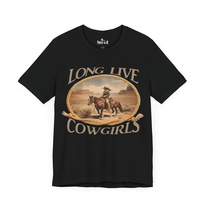 Printif-AI-ed Women's Long Live Cowgirls Premium Tee