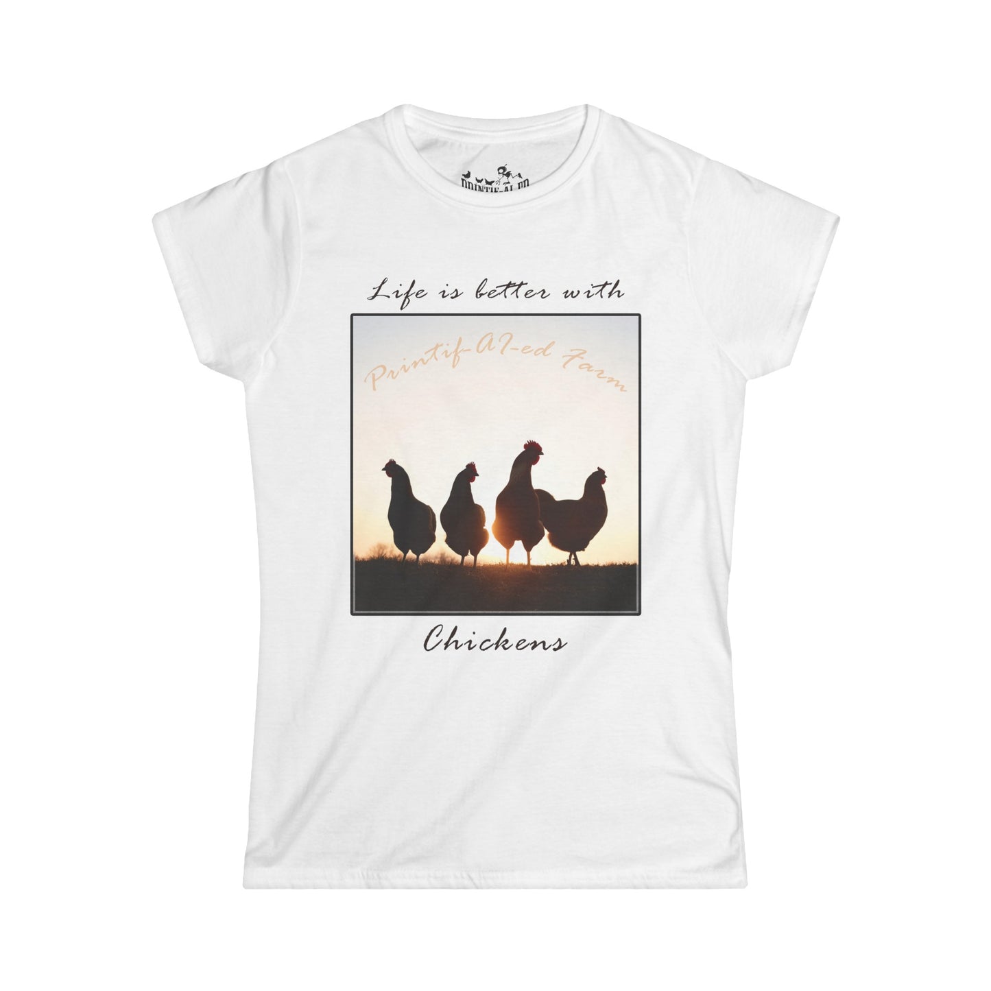 Printif-AI-ed Women's Life Is Better With Chickens Premium Tee