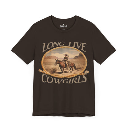 Printif-AI-ed Women's Long Live Cowgirls Premium Tee